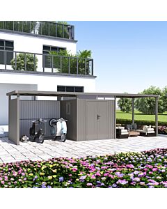 Rockford Lagos 100 metalen tuinhuis met 2x overkapping en 1x wandenset