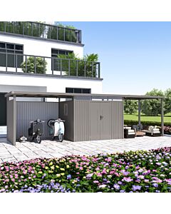 Rockford Lagos 200 metalen tuinhuis met 2x overkapping en 1x wandenset