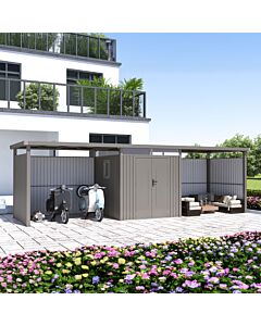 Rockford Lagos 100 metalen tuinhuis met 2x overkapping en 2x wandenset