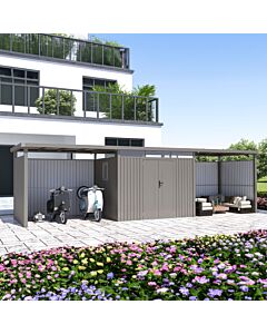 Rockford Lagos 200 metalen tuinhuis met 2x overkapping en 2x wandenset